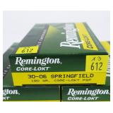 3- Boxes of Remington Core-Lokt .30-06 SPRG