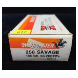 Box of Winchester .250 Savage 100-grain Silver Tip