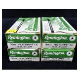 4- Boxes of Remington .380 Auto 95-grain MC