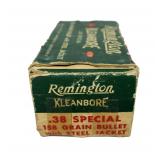 Vintage box of Remington .38 SPL 158-grain