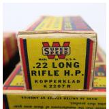 12- Vintage boxes of Winchester .22 LR cartridges