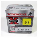 Box of Winchester .410 Ga. 3" No. 4 shot shells