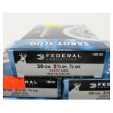 8- Boxes of Federal 20 Ga. 2.75" sabot slugs