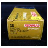Box of Federal Premium .38 SPL +P 147-grain JHP