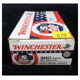Box of Winchester .380 Auto 95-grain FMJ