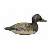 Vintage carved duck decoy, cracked on bottom,