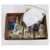 Lot, T/C CO2 cartridges, lock, lens cover, misc