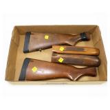 Lot, 2 Wooden gun stocks with forearms,