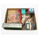 Lot, gun powder tins and gun books