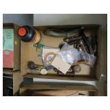 Lot, powder horn, powder and other black powder