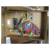 Lot, belts (1 Boy Scout), pins, Buck knife, misc