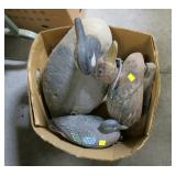 Lot, 3 decoys: styrofoam goose, synthetic duck,