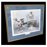 20" x 27" Limited Edition print "Bluebills off the