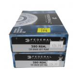 2- Boxes Federal .280 REM 150-grain soft point
