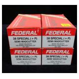 4- Boxes Federal .38 Spl (+P) semi wadcutter HV
