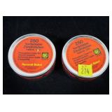 2- Tins of Nobel percussion caps, 250 per tin