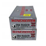 2- Boxes Winchester .204 Ruger 34-grain jacketed
