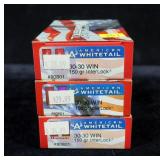 3- Boxes Hornady American Whitetail .30-30 WIN,