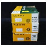 3- Boxes Sellier & Bellot 7.62 x 54R 180-grain, 20