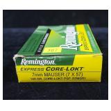 Box 7mm Mauser (7 x 57) 140-grain Core Lokt PSP,