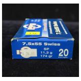 Box PPU 7.5 x 55 Swiss 174-grain, 20 cartridges