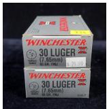 2- Boxes Winchester SuperX .30 Luger 95-grain FMJ