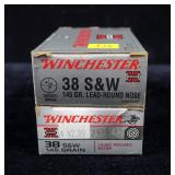 2- Boxes Winchester .38 S&W 145-grain round nose