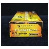Box of Fusion 6.5 Grendel 120-grain cartridges,