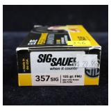 Box SIG Sauer .357 SIG 125-grain FMJ, 50