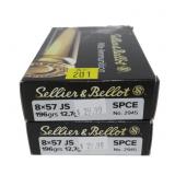 2- Boxes Sellier & Bellot 8 x 57 JS 196-grain,
