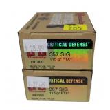 2- Boxes Hornady Critical Defense .357 SIG