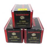 3- Boxes Winchester .17 HMR 17-grain V-Max,