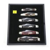 6- Case pocket knives with jig bone handles: