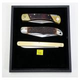 3- Schrade pocket knives: LB7, 225H, 105