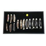 14- Jig bone handled pocket knives, assorted, 14- Jig bone handled pocket knives, assorted,