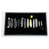 12- Assorted pocket knives: U.S. Army, L.F & C,