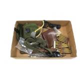 Lot, 7.9 ammo on clip, ammo pouch, forearm, Lot, 7.9 ammo on clip, ammo pouch, forearm,