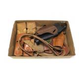 Lot, leather ammo pouches and holsters Lot, leather ammo pouches and holsters