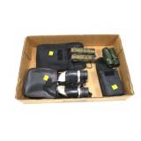 Lot, 3 small binoculars in pouches Lot, 3 small binoculars in pouches