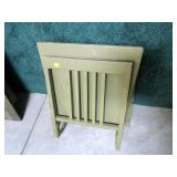 Folding wood military chair