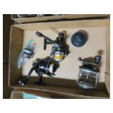 Lot, 2 spin reels and Bay City cast reel Lot, 2 spin reels and Bay City cast reel