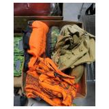 Lot, Boy Scout canteen an backpack, camo seats,