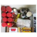 Cans gun cleaner, oil, etc