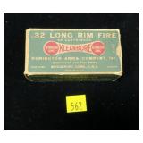 Vintage box of Remington .32 Long rimfire Vintage box of Remington .32 Long rimfire