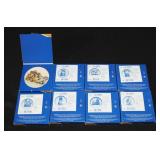 Lot, 8 Hummel mini plates in boxes: 886-891,