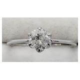 10K White gold round brilliant cut diamond