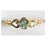 14K Yellow gold oval cut claw set alexandrite ring