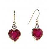 14K Yellow gold bezel set heart shape shepherd