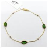 14K Yellow gold oval and round cut bezel set