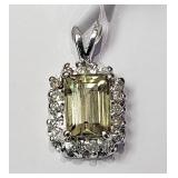 14K White gold rectangular mix cit zultanite